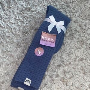 Roxy Navy and Grey Slouch Socks - 2 Pairs